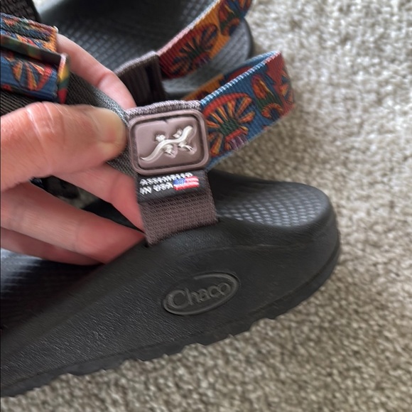 Chaco Black and Orange Sandals with Adjustable Straps - Picture 2 of 5